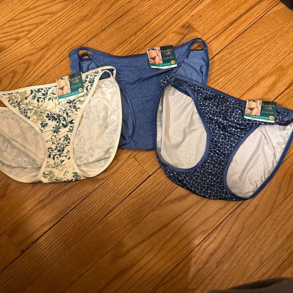 NWT Vanity Fair Illumination String Bikini 18108 3 PAIRS  Size 8 XL Mixed Lot